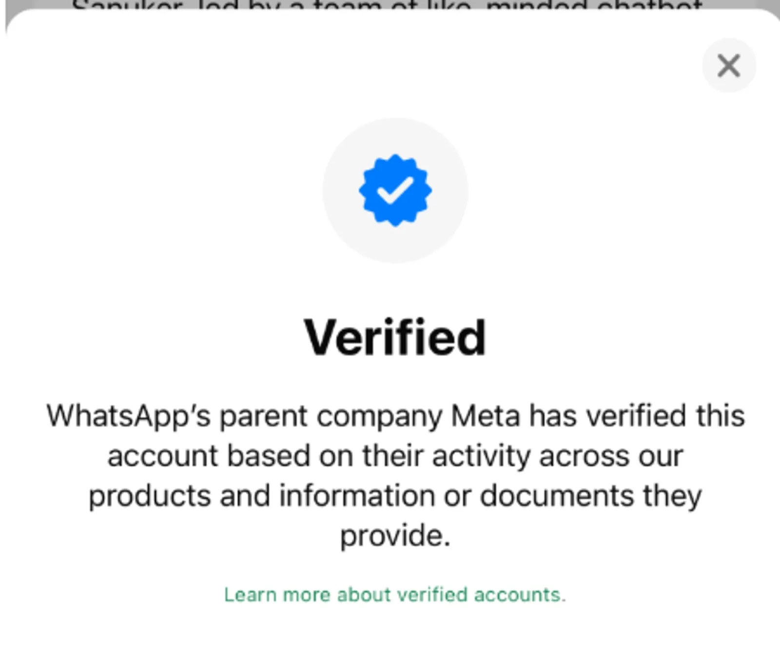 Huy hiệu Tích Xanh WhatsApp