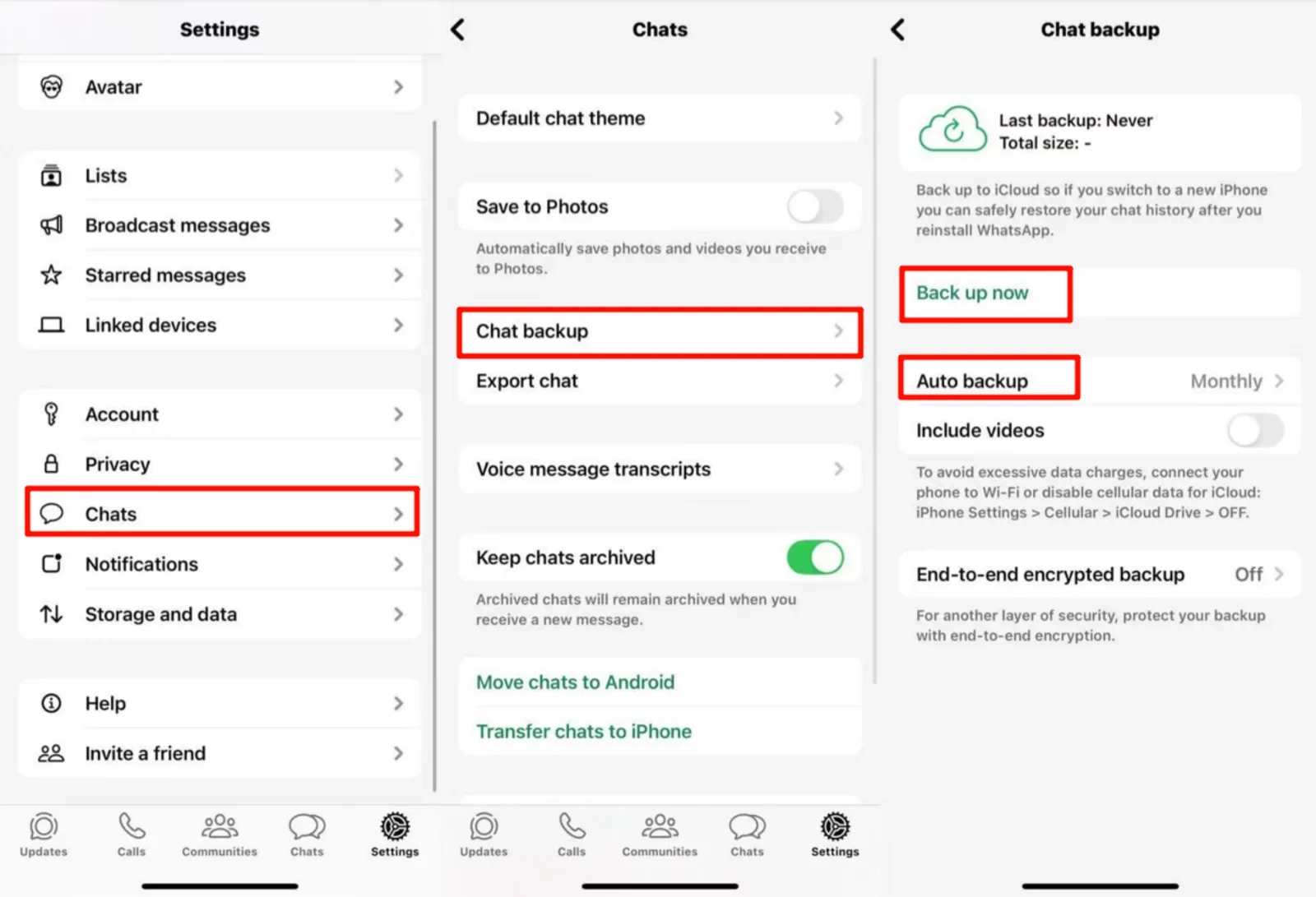 Sao lưu trò chuyện WhatsApp dành cho người dùng iPhone