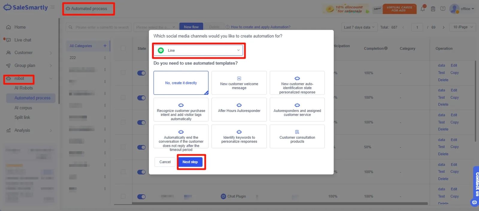 Quy trình tự động SaleSmartly