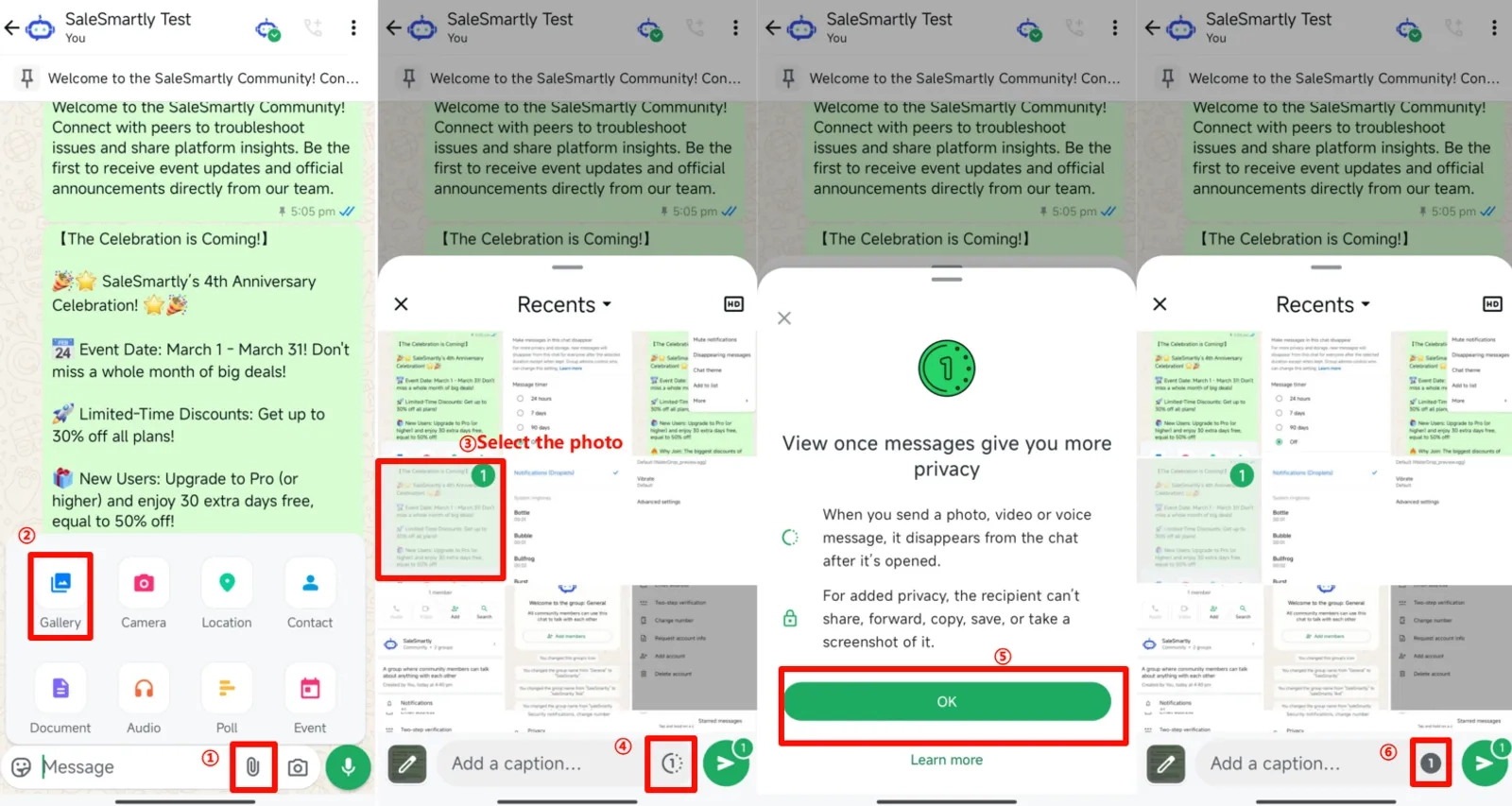 Tin nhắn Xem một lần cho Thông tin Nhạy cảm